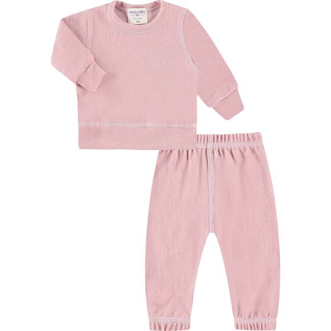 Eco-Hacci Pullover and Pant Loungewear Sets, Light Pink