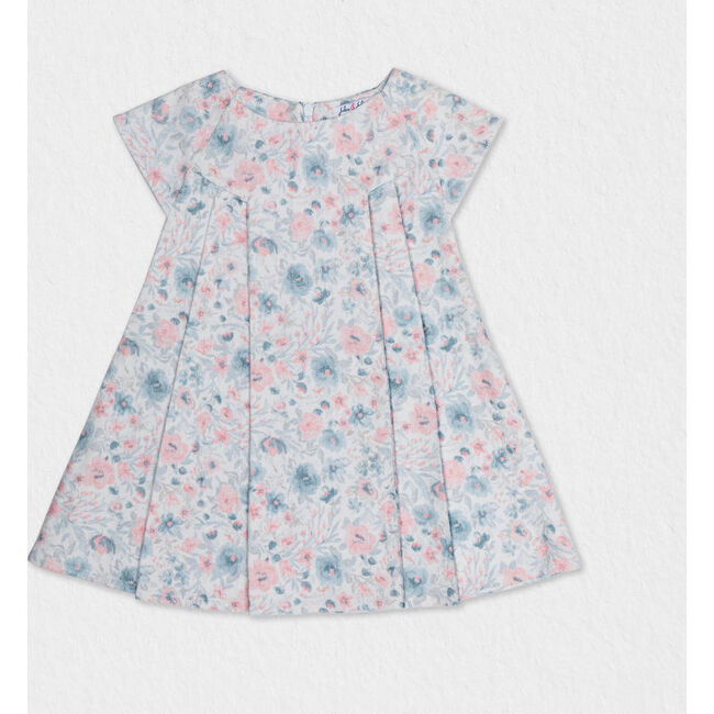 Rose Baby Corduroy Dress, Flowery Buds Pink - Dresses - 1