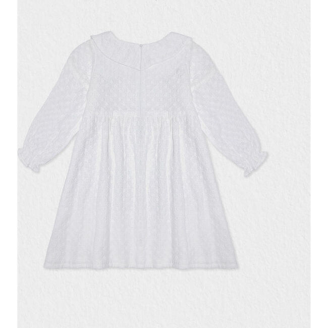 Elora Embroidered Cotton Dress, White - Dresses - 2