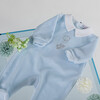 Jolly Velvet Pajamas, Sky Blue - Footie Pajamas - 4