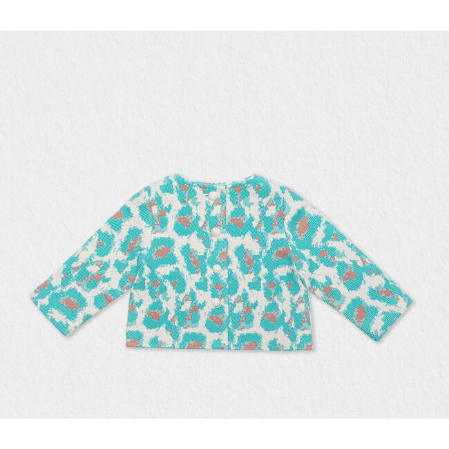 Dea Girl Jacquard Jacket, Turquoise Brown