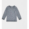 Darell Sweater, Flowery Grey Blue - Sweaters - 1 - thumbnail