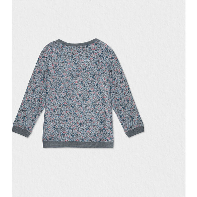 Darell Sweater, Flowery Grey Blue - Sweaters - 2