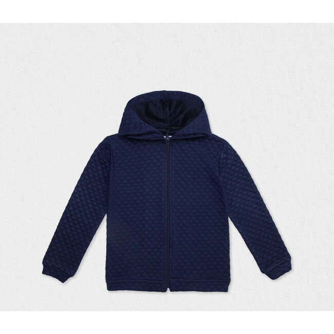 Dalton Hooded Sweater, Navy Blue - Sweaters - 1