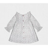 Dara Cotton Dress, Grey Flowery Pink - Dresses - 2