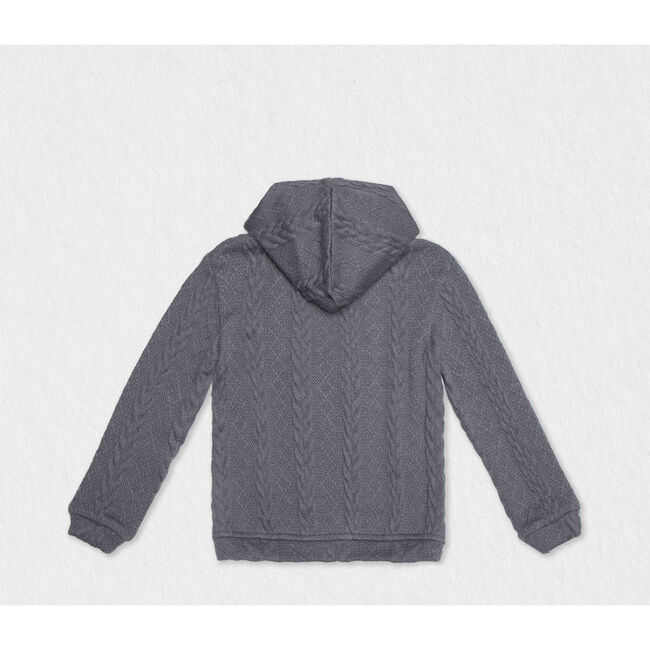 Dalton Baby Hooded Sweater, Dark Grey - Sweaters - 2