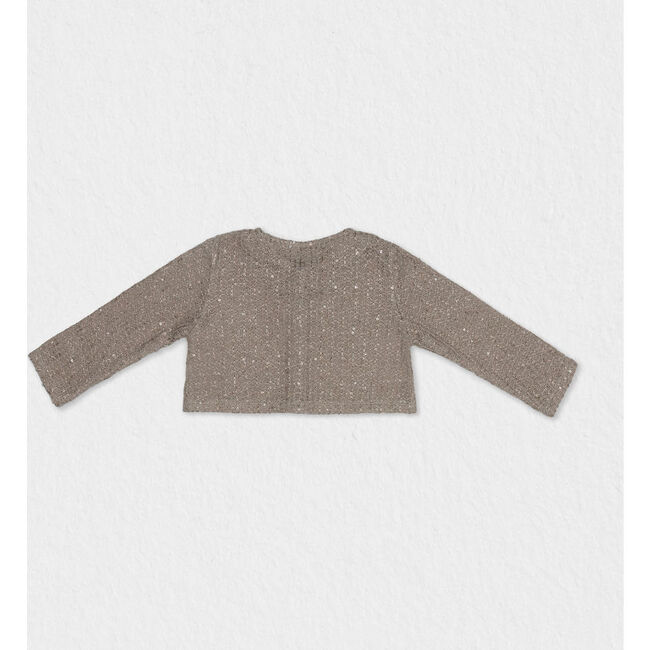 Claire Baby Cardigan, Camel Sequin - Cardigans - 2