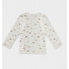 Calvin Cotton Long Sleeve Tee, White Camel - T-Shirts - 2