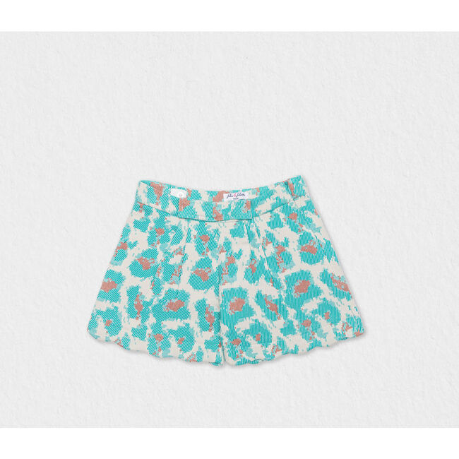 Caissy Jacquard Shorts, Turquoise Brown