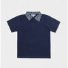 Brandan Baby Boy Polo Short Sleeves, Navy Blue - Polo Shirts - 1 - thumbnail