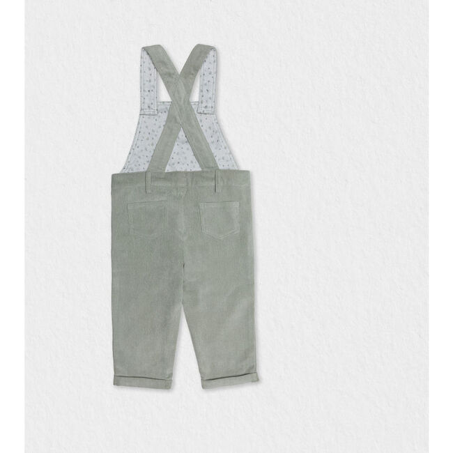 Augustin Baby Boy Corduroy Dungaree, Light Green - Pants - 2