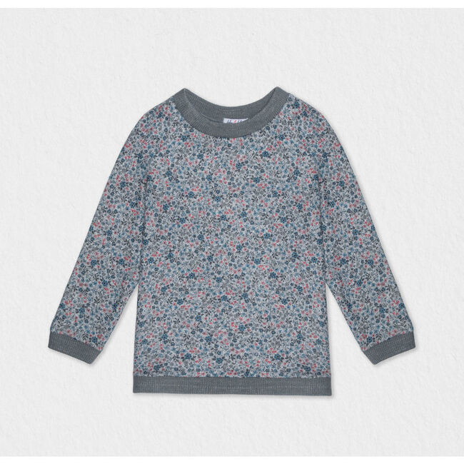 Alois Sweater, Flowery Grey Blue