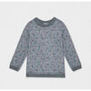 Alois Sweater, Flowery Grey Blue - Sweaters - 1 - thumbnail