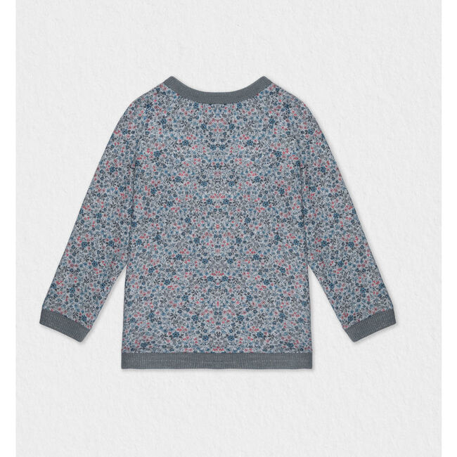 Alois Sweater, Flowery Grey Blue - Sweaters - 2