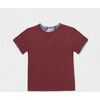 Alfred T-Shirt, Burgundy - T-Shirts - 1 - thumbnail