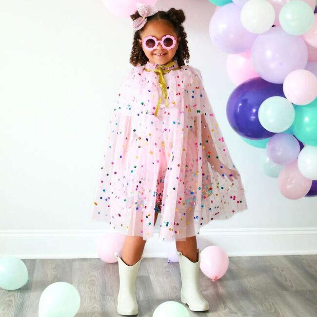 Pink Confetti Cape, Pink - Costume Accessories - 6