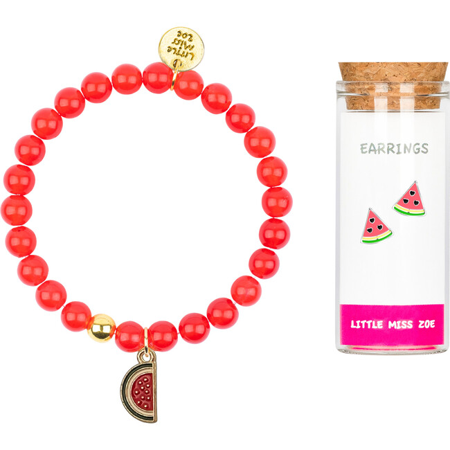 Bracelet and Earring Set, Watermelon