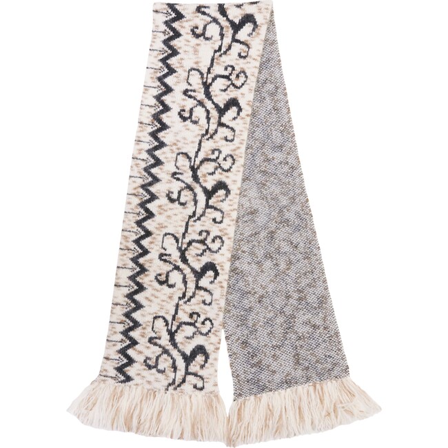 Women's Rae Knit Scarf, Cream/Taupe/Black Multi - Scarves - 1