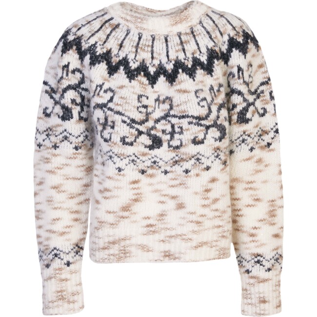 Women's Duke Sweater, Cream/Taupe/Black Multi - Sweaters - 1