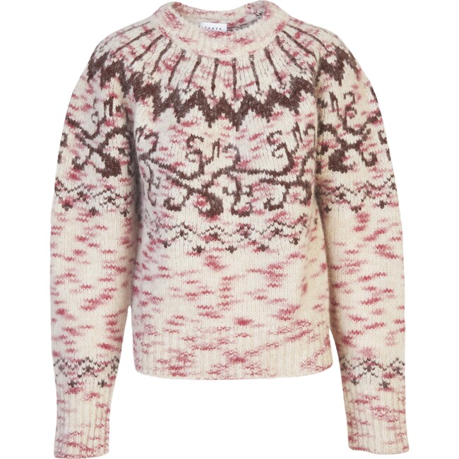 Women's Duke Sweater, Taupe/Magenta/Burgundy Multi