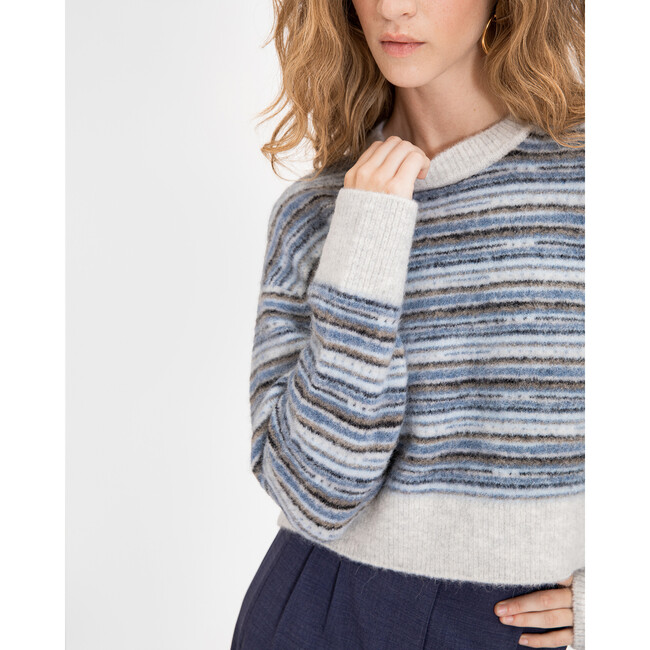 Women's Drew Sweater, Slate Blue Multi - Sweaters - 5