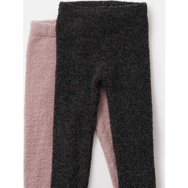 Baby Fuzzy Leggings, Black Melange - Leggings - 6