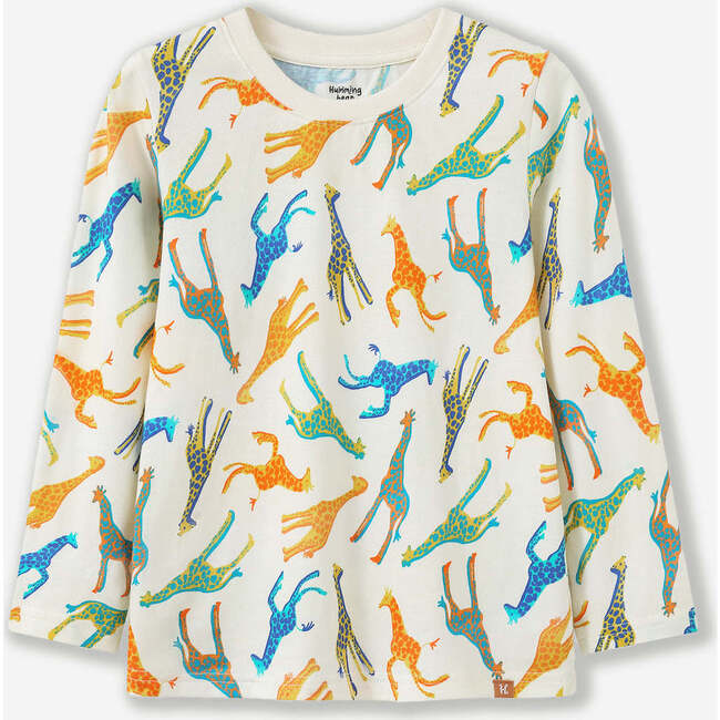 Colorful Giraffes Long Sleeve Tee, Multi