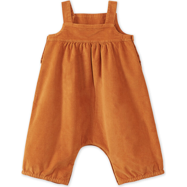 Organic Cotton Velvet Jumpsuit, Raw Sienna - Rompers - 2