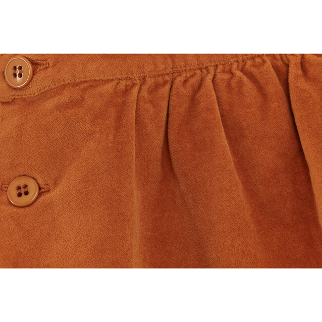 Organic Cotton Velvet Jumpsuit, Raw Sienna - Rompers - 3