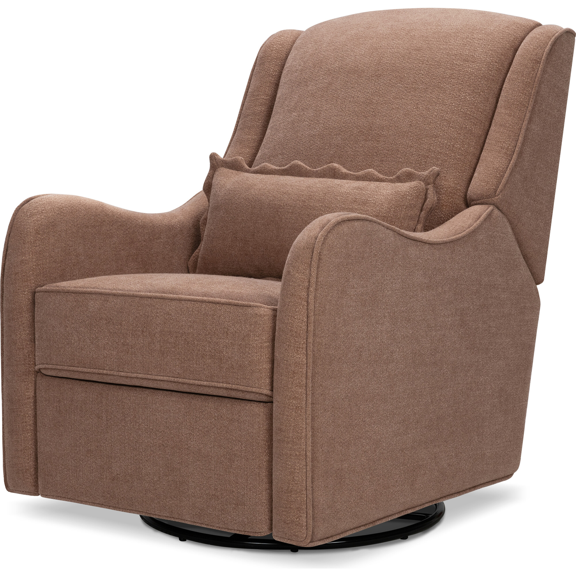 Devon Recliner and Swivel Glider in Performance Dusty Rose Eco-Basketweave - Nursery Chairs - 1