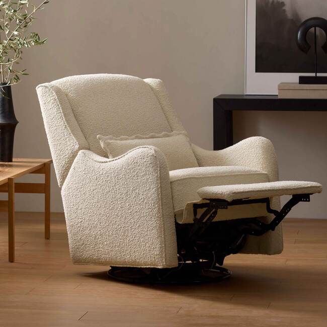 Devon Recliner and Swivel Glider in Ivory Boucle - Nursery Chairs - 2