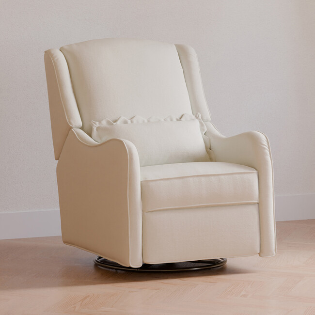 Devon Recliner and Swivel Glider in Performance Ivory Eco-Basketweave - Nursery Chairs - 2