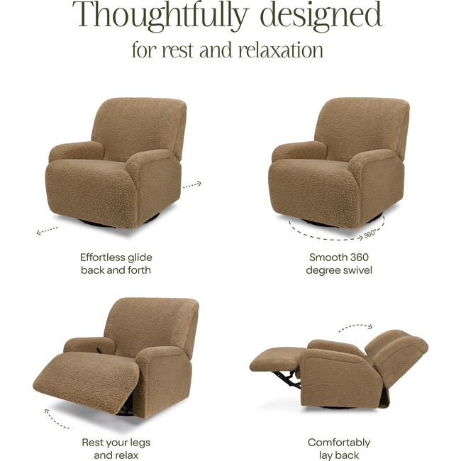 Winslow Extra Wide Recliner and Swivel Glider in Cortado Shearling - Nursery Chairs - 6