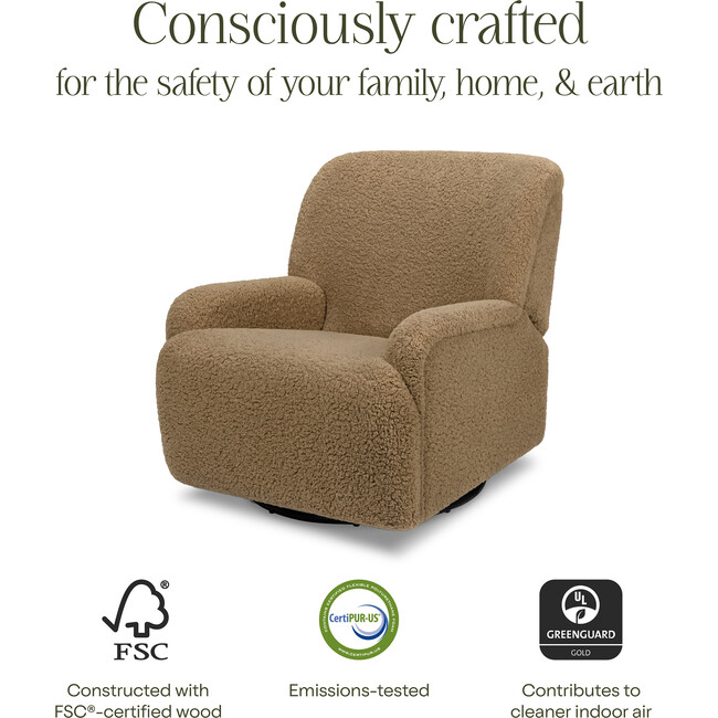 Winslow Extra Wide Recliner and Swivel Glider in Cortado Shearling - Nursery Chairs - 7