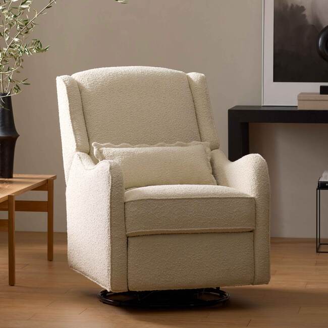 Devon Recliner and Swivel Glider in Ivory Boucle - Nursery Chairs - 3