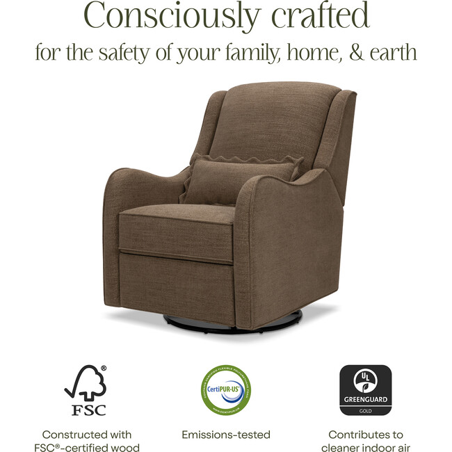 Devon Recliner and Swivel Glider in Performance Truffle Eco-Basketweave - Nursery Chairs - 6