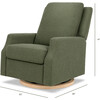 Crewe Recliner and Swivel Glider in Olive Boucle with Light Wood Base - Nursery Chairs - 4