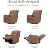 Devon Recliner and Swivel Glider in Performance Dusty Rose Eco-Basketweave - Nursery Chairs - 5