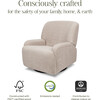 Winslow Extra Wide Recliner and Swivel Glider in Earl Grey Shearling - Nursery Chairs - 7