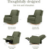 Crewe Recliner and Swivel Glider in Olive Boucle with Light Wood Base - Nursery Chairs - 5