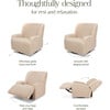 Winslow Extra Wide Recliner and Swivel Glider in Chai Shearling - Nursery Chairs - 7