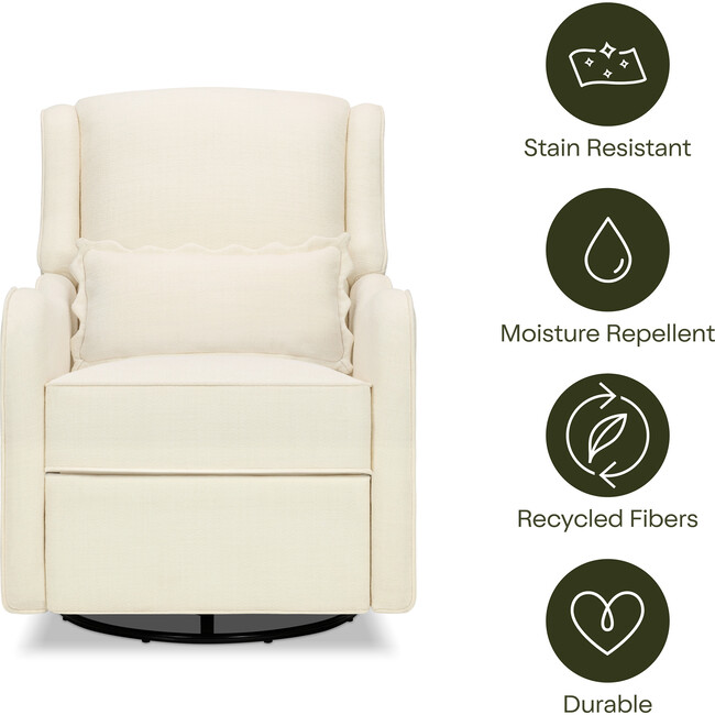 Devon Recliner and Swivel Glider in Performance Ivory Eco-Basketweave - Nursery Chairs - 7