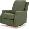 Crewe Electronic Recliner and Swivel Glider in Olive Boucle with Light Wood Base - Nursery Chairs - 1 - thumbnail