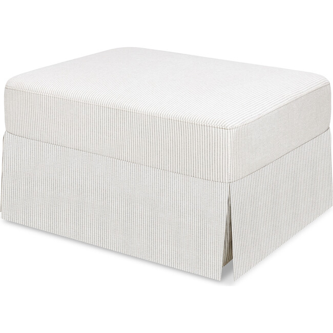 Crawford Gliding Ottoman in Fog Chatham Stripe Performance Eco-Weave