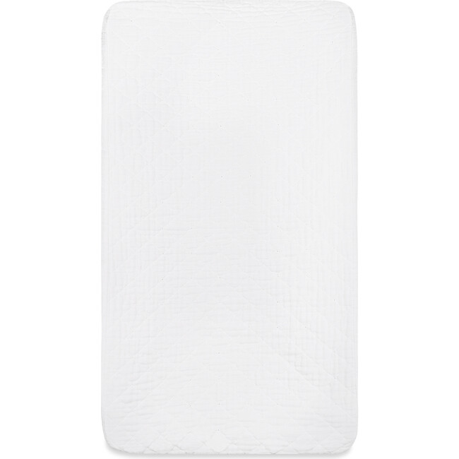 Quilted Changing Pad Cover in White