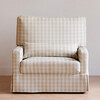 Crawford Pillowback Chair and a Half Comfort Swivel Glider in Tan Gingham - Nursery Chairs - 2