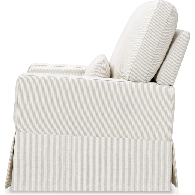 Crawford Pillowback Comfort Swivel Glider in Fog Chatham Stripe - Nursery Chairs - 6