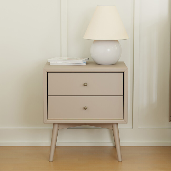 Palma Assembled Nightstand with USB Port in Taupe - Nightstands - 2