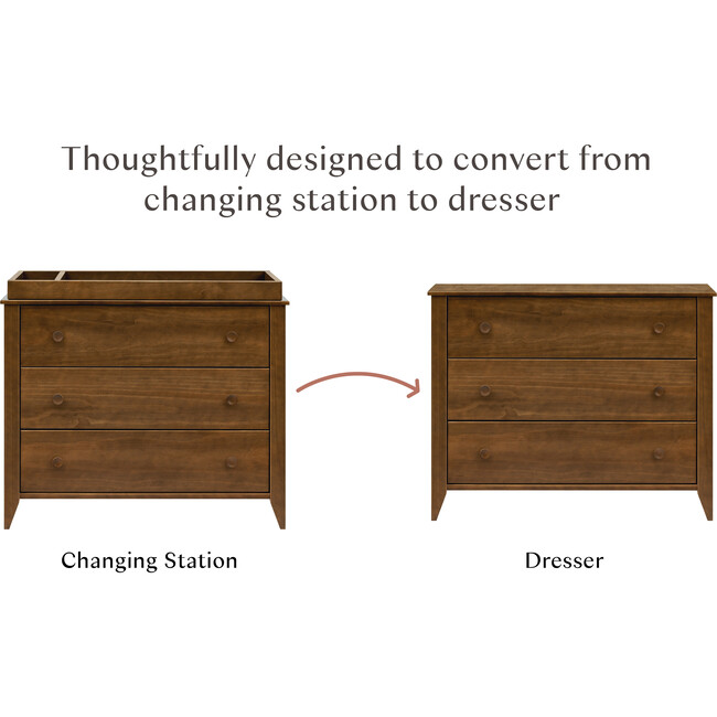 Sprout 3-Drawer Changer Dresser with Removable Changing Tray in Natural Walnut - Dressers - 4