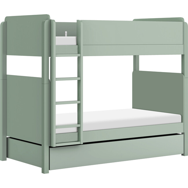 Universal Twin Storage Trundle Bed in Light Sage - Beds - 4